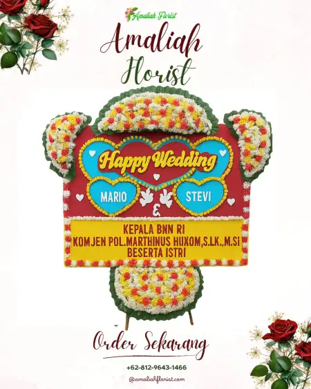 Papan Bunga Pernikahan Sri Basuki